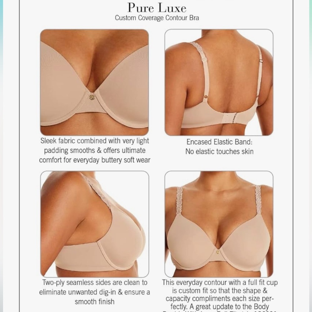 Natori Pure Luxe Plunge Underwire T-Shirt Bra Leopard Print Size 34DD - Picture 4 of 8